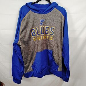 St. Louis Blues Fanatics Hockey Team Hoodie Blue & Grey Men's Size XL